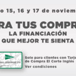 Financiación gratis en El Corte Inglés ¡corre, solo tienes tres días!