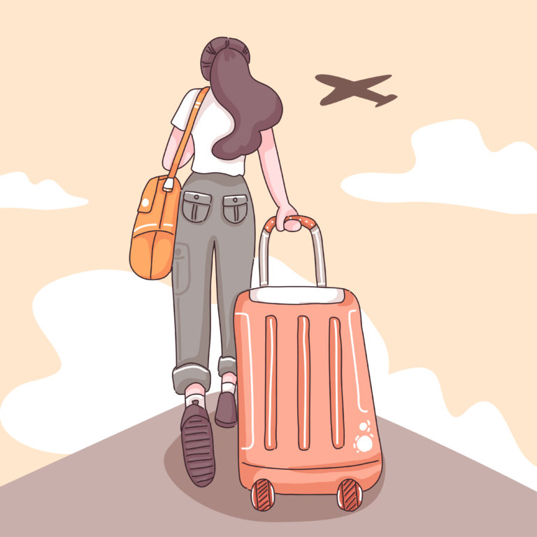 Teenager traveler cartoon character vector Teenager traveler cartoon character vector