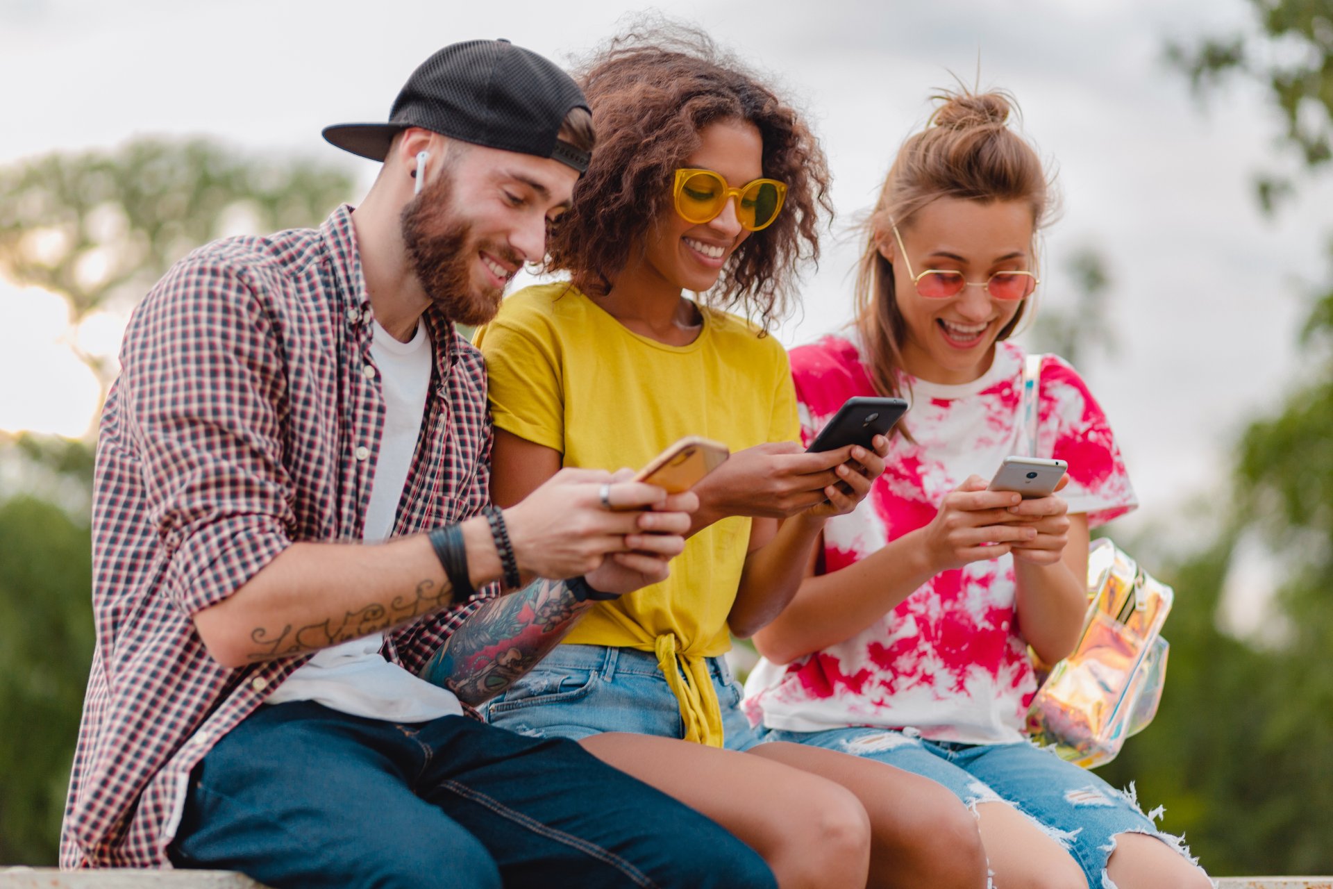 Amigos con movil