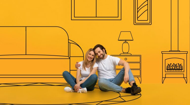 Pareja que sueña comprar una casa con una hipoteca para jóvenes