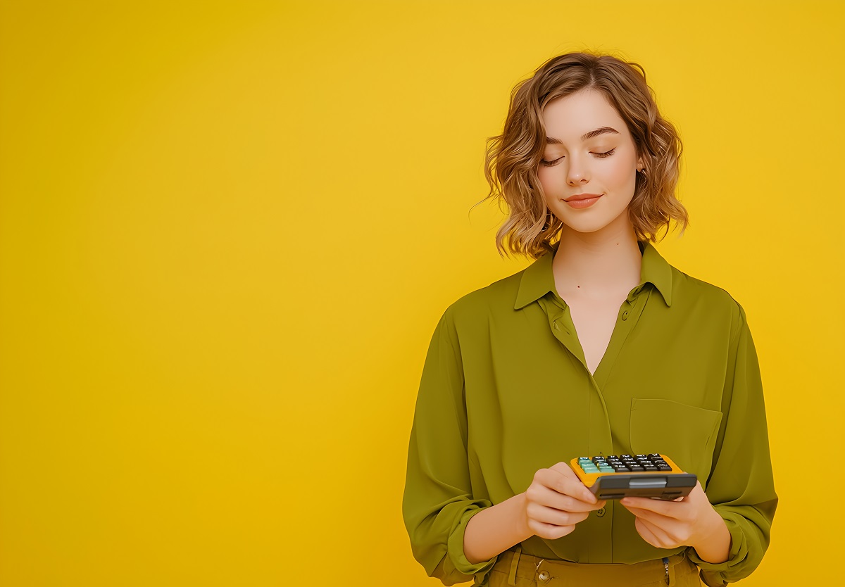 Mujer calcula su nueva cuota con el euríbor