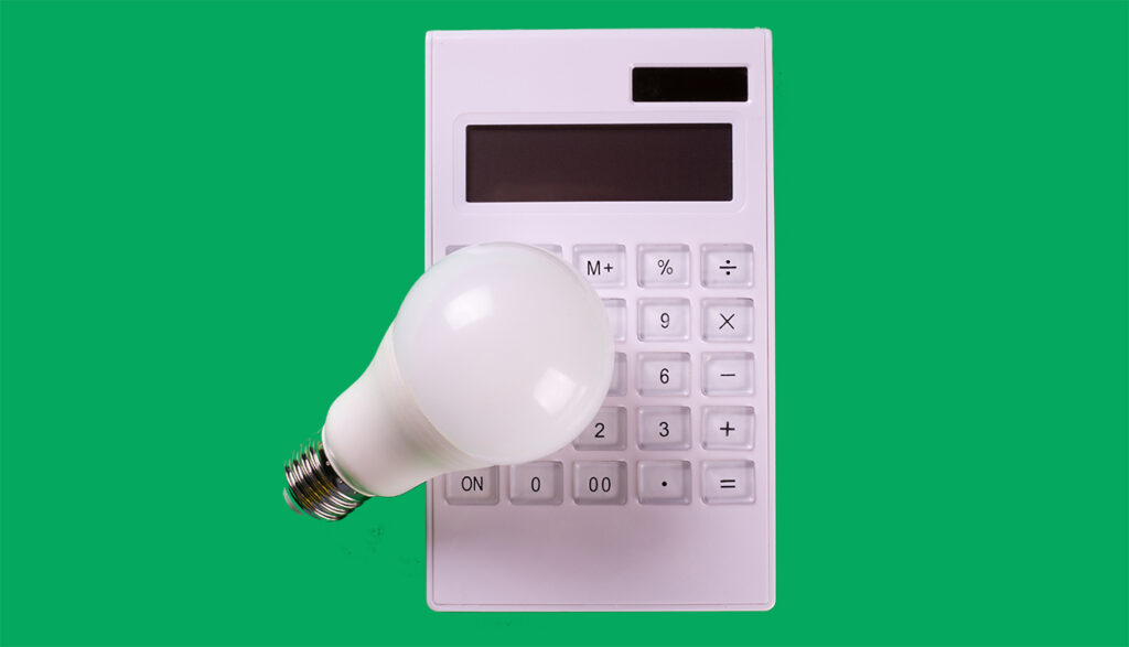 Calculadora y bombilla