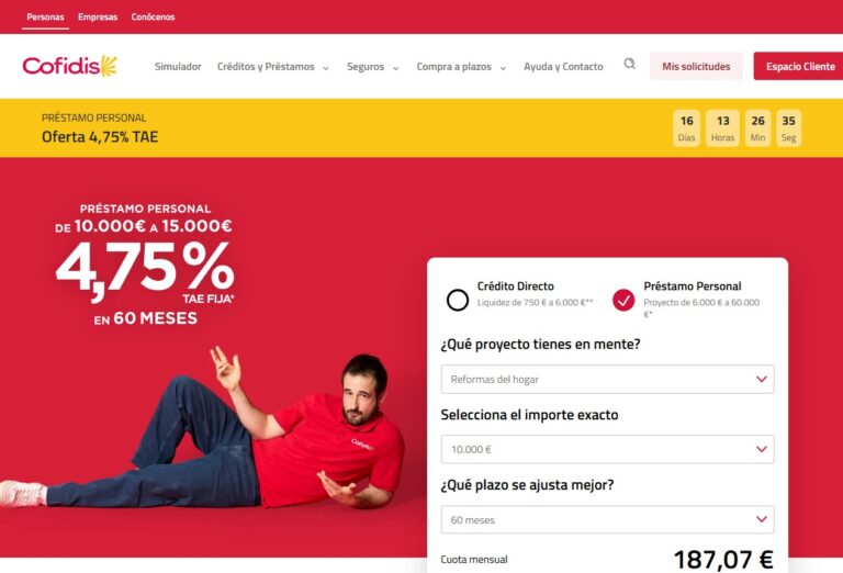 Cofidis estrena imagen y oferta: préstamo de hasta 15.000 euros al 4,75% TAE