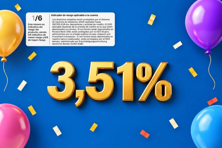 ¡Revolut recupera su promoción al 3,51%TAE para nuevos clientes! Esta y otras cuentas para poner tu dinero a trabajar